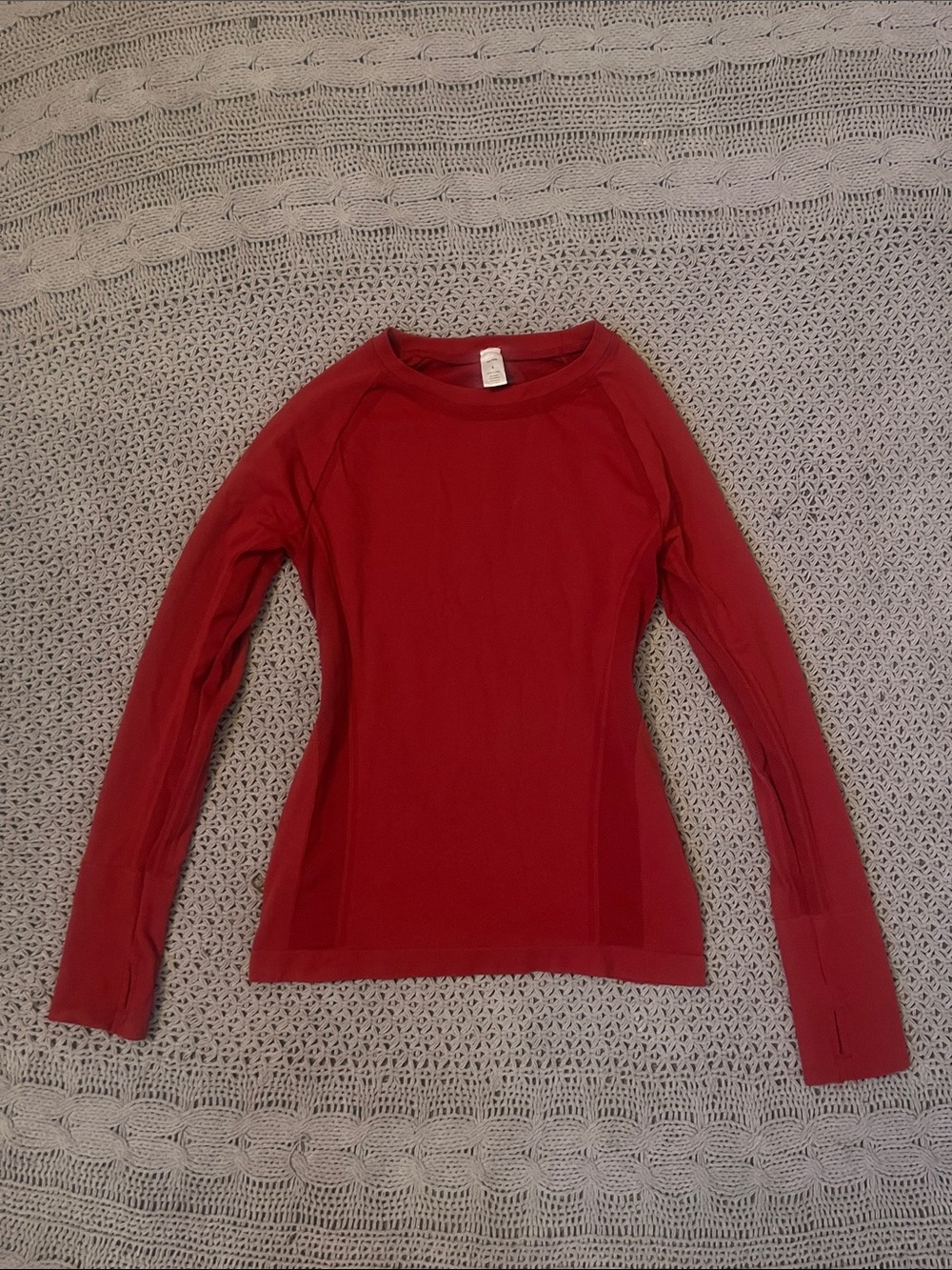 Burgundy Red Long Sleeve Workout Top